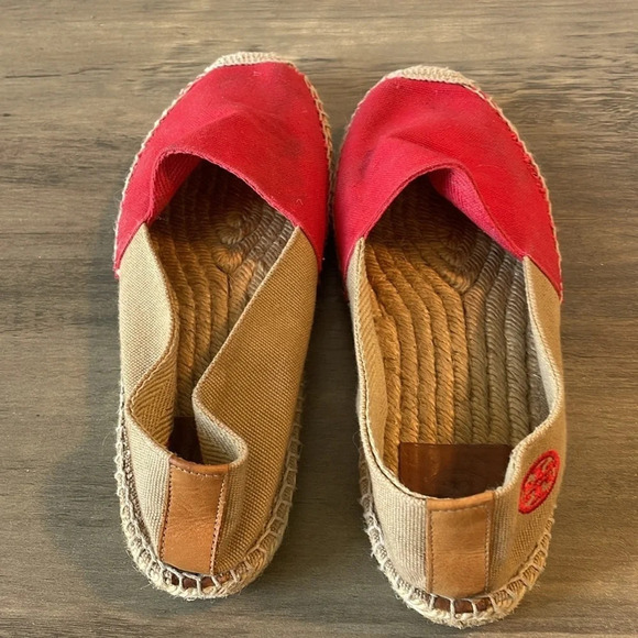 Tory Burch, women’s 7, tan and red summer espadrille flats, good condition - Picture 8 of 13